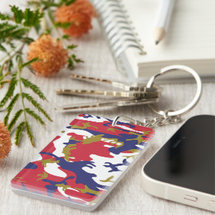 Porte-clés 4 juillet, Jour de l'Indépendance, Or de camouflag