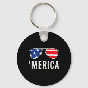 Porte-clés 4 juillet Merica Drapeau Lunettes de soleil Garçon