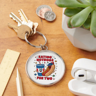 Porte-clés 4 juillet Mignons Hotdogs