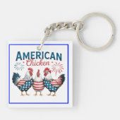 Porte-clés 4 juillet Patriotique American Chicken-62987 (Dos)