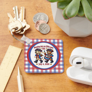 Porte-clés 4 juillet USA 250e anniversaire Semiquincentenaire