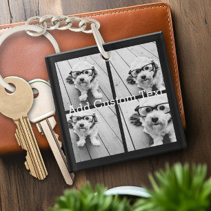 Porte-clés 4 photos combinés - vous pouvez changer la couleur
