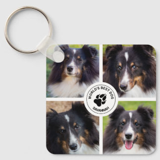 Porte-clés 4 Photos personnalisées pour animaux de compagnie 