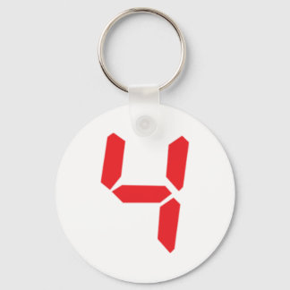 Porte-clés 4 quatre réveil rouge numéro numérique