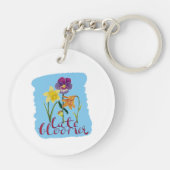 Porte-clés 4 Spring and Summer Flowers with Fancy Text (Dos)