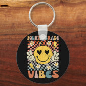 Porte-clés 4e année Vibes 4e année Retro Enseignant 1er jour (Recto)