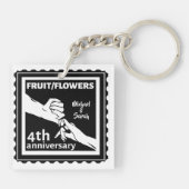 Porte-clés 4e anniversaire Mariage tenant la main romantique (Dos)
