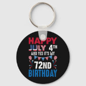Porte-clés 4e Et oui c'est mon 72e anniversaire Patriot Améri (Recto)