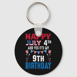 Porte-clés 4e Et oui c'est mon 9e anniversaire patrioti améri
