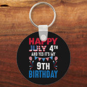 Porte-clés 4e Et oui c'est mon 9e anniversaire patrioti améri (Recto)