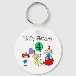 Porte-clés 4e Stick Kids Party Anniversaire Tshirts et cadeau