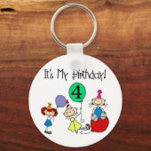 Porte-clés 4e Stick Kids Party Anniversaire Tshirts et cadeau (Recto)