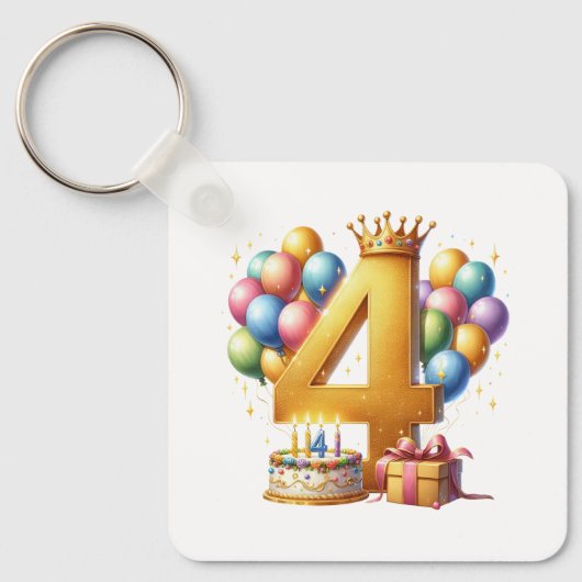 Porte-clés 4ème anniversaire doré (Recto)