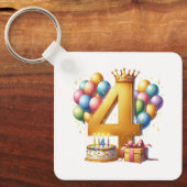 Porte-clés 4ème anniversaire doré (Recto)