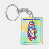 Porte-clés 4th Of July Dog Sublimation-66361 (Devant gauche)
