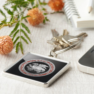 Porte-clés [500] Dragon islandais, Landvæ ttir [Argent]