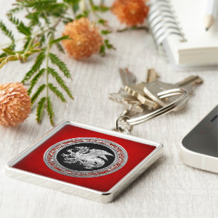 Porte-clés [500] Dragon islandais, Landvæ ttir [Argent]