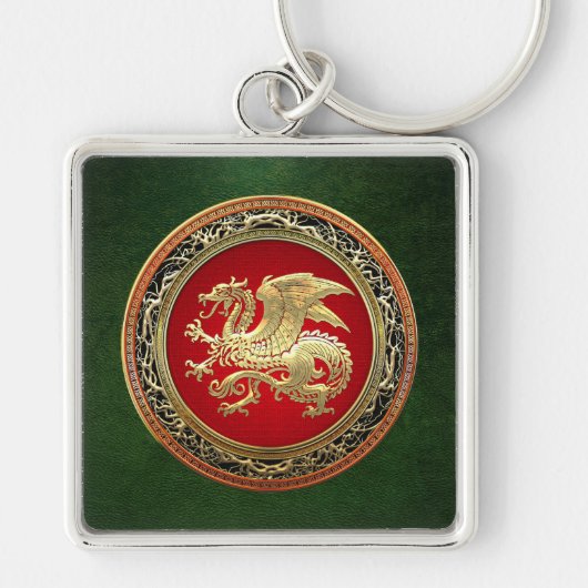 Porte-clés [500] Dragon islandais, Landvæ ttir [Or] (Devant)