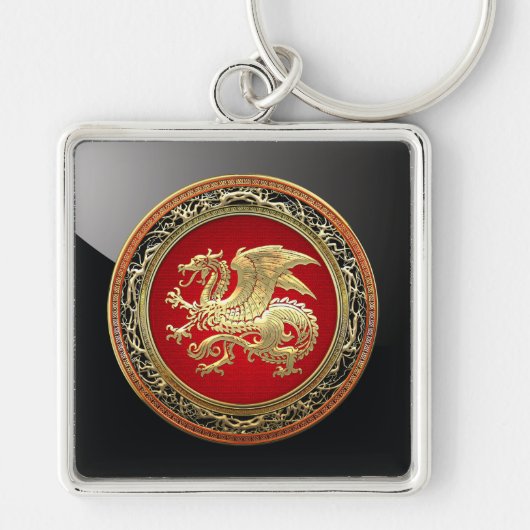 Porte-clés [500] Dragon islandais, Landvæ ttir [Or] (Devant)