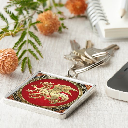 Porte-clés [500] Dragon islandais, Landvæ ttir [Or] (Côté)