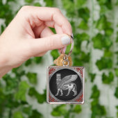 Porte-clés [500] Taureau ailé assyrien - Lamassu argenté (main)