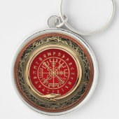 Porte-clés [500] Vegvisir - Viking Gold Magic Runic Compass (Devant)