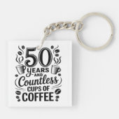 Porte-clés 50 ans et d'innombrables tasses de café  (Dos)