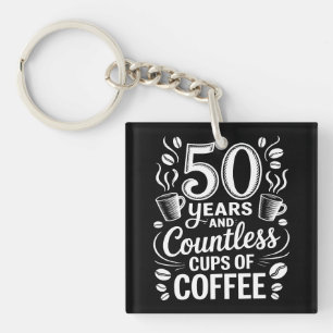 Porte-clés 50 ans et d'innombrables tasses de café
