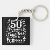 Porte-clés 50 ans et d'innombrables tasses de café (Dos)