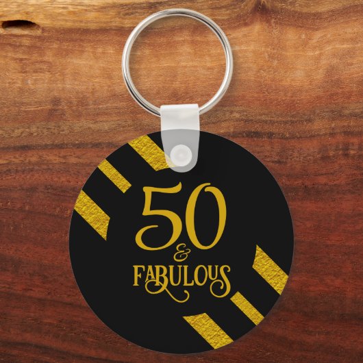 Porte-clés 50 ans et Fabuleux Noir et Or (Recto)