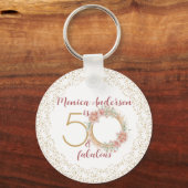 Porte-clés 50 et fabuleux 50e anniversaire Parties scintillan (Verso)