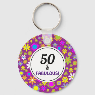 Porte-clés 50 et fabuleux 50e anniversaire Porte - clé
