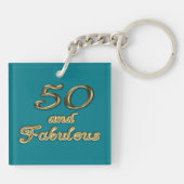 Porte-clés 50 et fabuleux Anniversaire Typographie d'or 50e â (Dos)