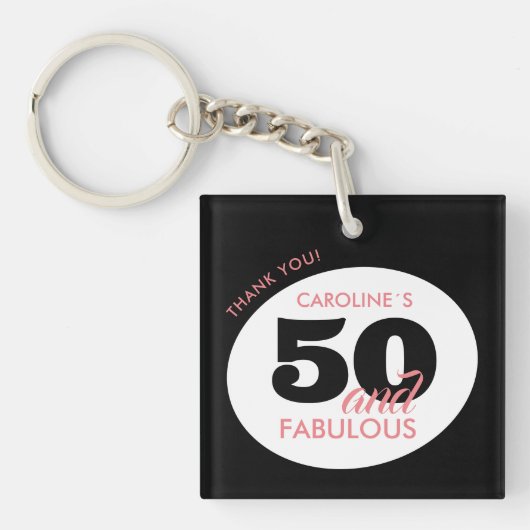 Porte-clés 50 et Fabuleux fête d'anniversaire Favor (Devant)