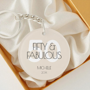 Porte-clés 50 et fabuleux Moderne Beige Cinquante Anniversair