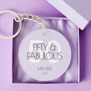 Porte-clés 50 et fabuleux Moderne Purple Cinquante Anniversai