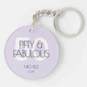Porte-clés 50 et fabuleux Moderne Purple Cinquante Anniversai (Dos)