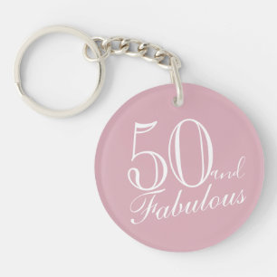 Porte-clés 50 et fabuleux Pink élégant Script 50e anniversa