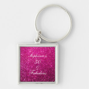 Porte-clés 50 Et Fabulous Anniversaire Pink Purple Parties sc