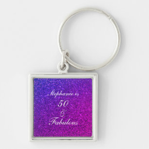Porte-clés 50 Et Fabulous Anniversaire Pink Purple Parties sc