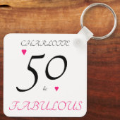 Porte-clés 50 & fabuleux coeurs roses 50e anniversaire (Verso)