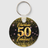 Porte-clés 50 Fabuleux Gold Parties scintillant Rose Stars 50 (Recto)