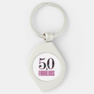 Porte-clés 50 & Fabulux Rose Typographie 50e Anniversaire