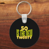 Porte-clés 50 Is The New Twenty Funny 50th Birthday 50 Years  (Recto)