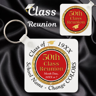 Porte-clés 50 year Class Reunion Souvenirs, Change Red, Black
