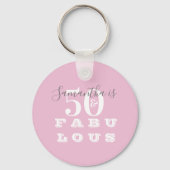 Porte-clés 50e anniversaire 50 fabuleux rose gris (Verso)