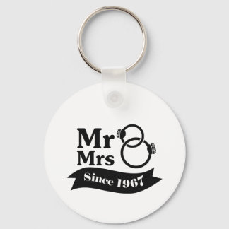 Porte-clés 50e Anniversaire Couples Cadeau Mr. Mrs. 1967
