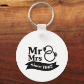 Porte-clés 50e Anniversaire Couples Cadeau Mr. Mrs. 1967 (Recto)