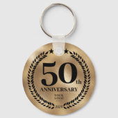 Porte-clés 50e anniversaire d'affaires commémoratif or (Recto)