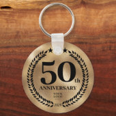 Porte-clés 50e anniversaire d'affaires commémoratif or (Recto)